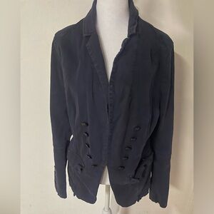 Free people Navy Double-Breasted Blazer Jacket